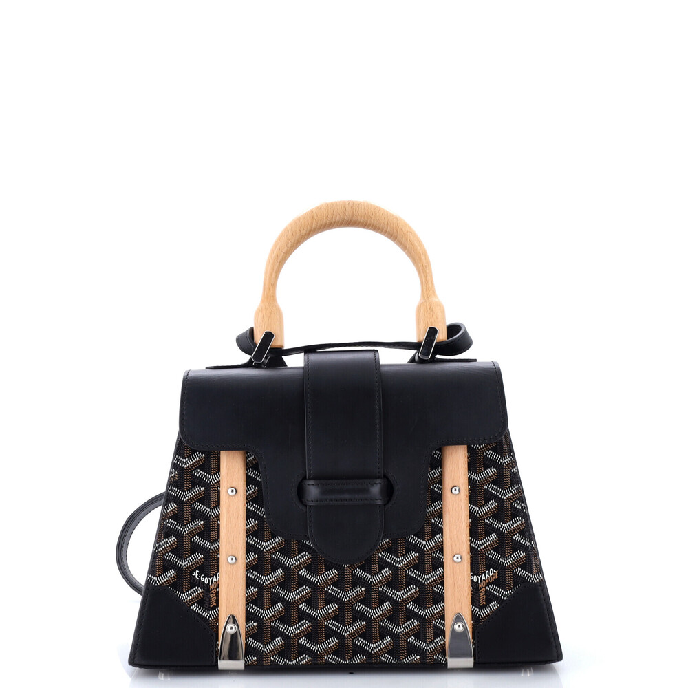 Goyard PM Saigon Top Handle Bag Coated Canvas with Leather